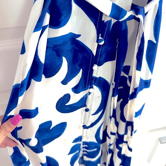 H&M Blue and White Midi Dress - Picture 10 of 16